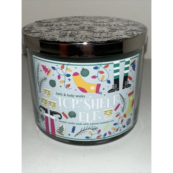 2 Bath & Body Works TOP SHELF ELF 2023 Scented 3-Wick Candle 14.5 oz NEW Set Lot - Picture 6 of 15